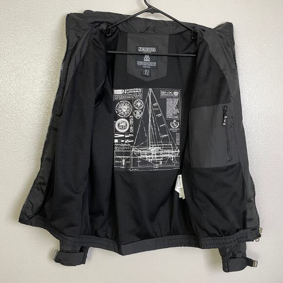Geographical Norway Jacket Mens Size Medium Black Yacht Club Crew Maker Patches - Picture 11 of 13